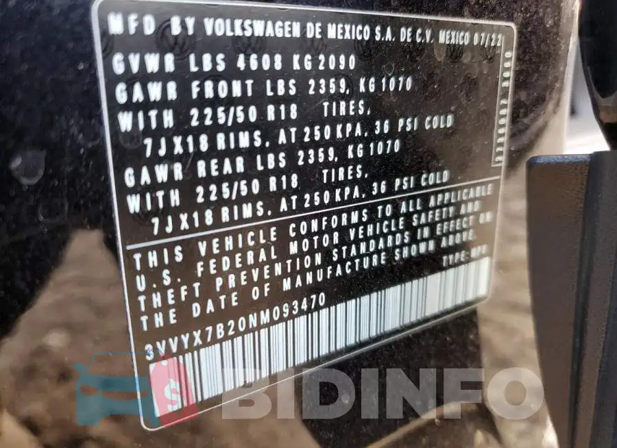 3VVYX7B20NM093470 Photo# 13