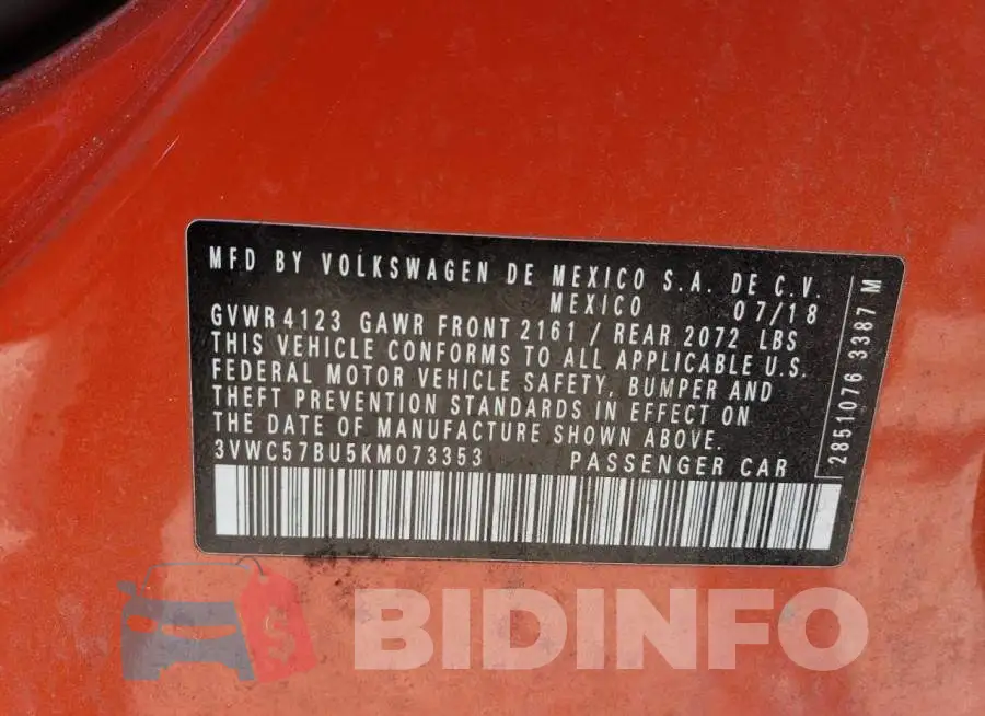 3VWC57BU5KM073353 Photo# 12