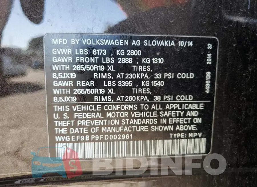 WVGEF9BP9FD002961 Photo# 12