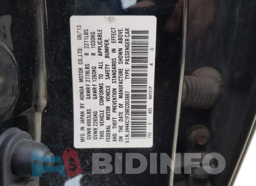 JH4KC1F39EC003667 Photo# 12