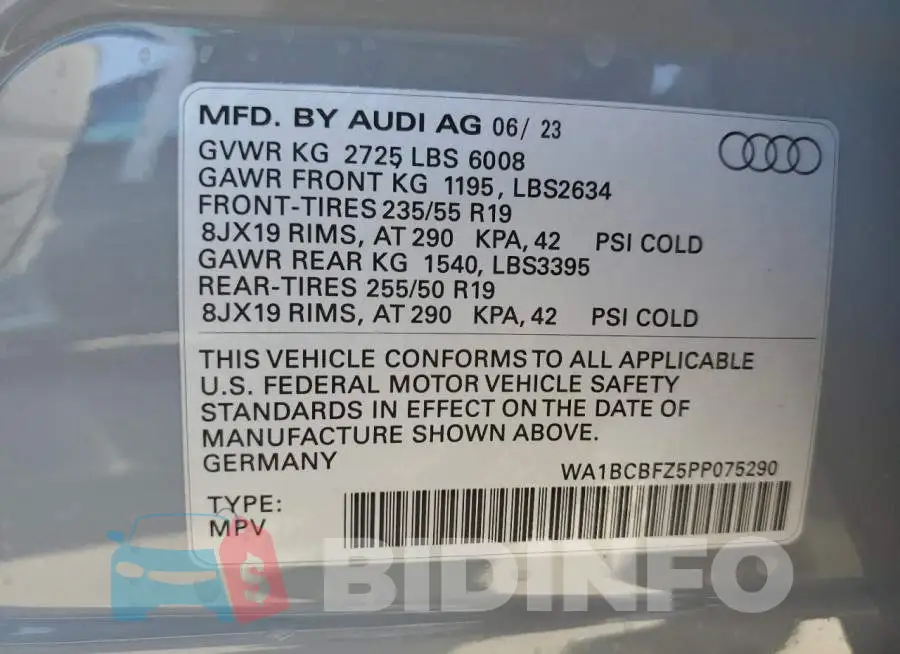 WA1BCBFZ5PP075290 Photo# 13