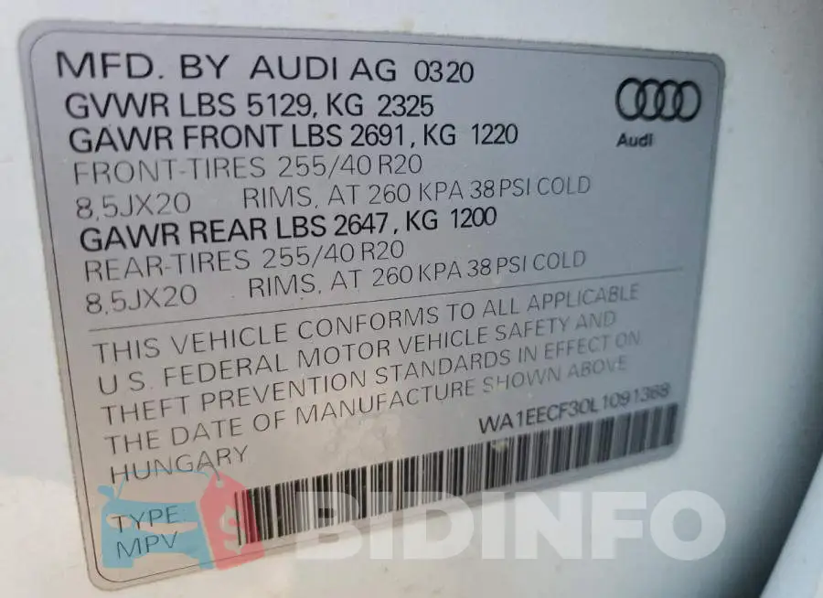 WA1EECF30L1091368 Photo# 13