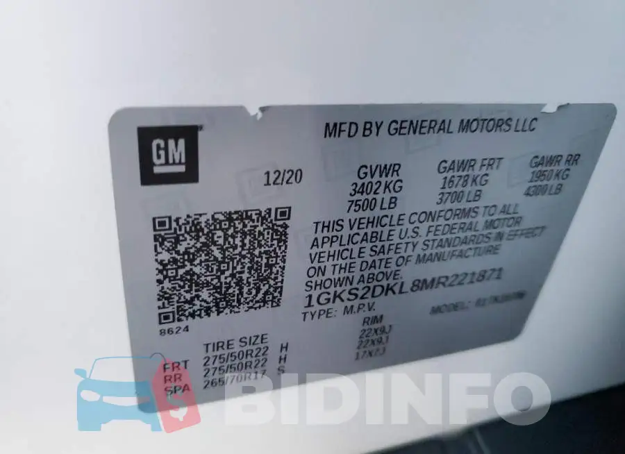 1GKS2DKL8MR221871 Photo# 13
