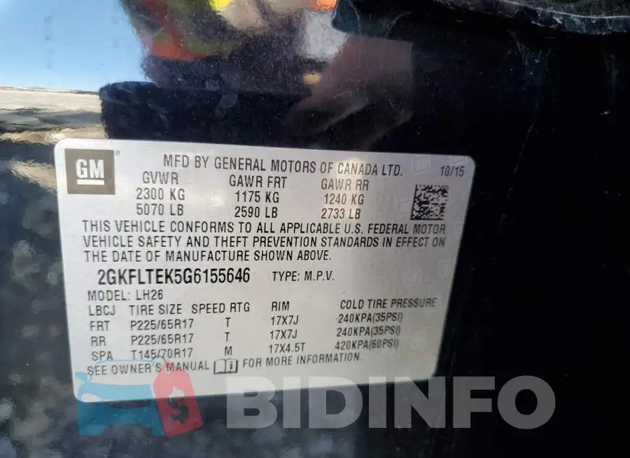 2GKFLTEK5G6155646 Photo# 12