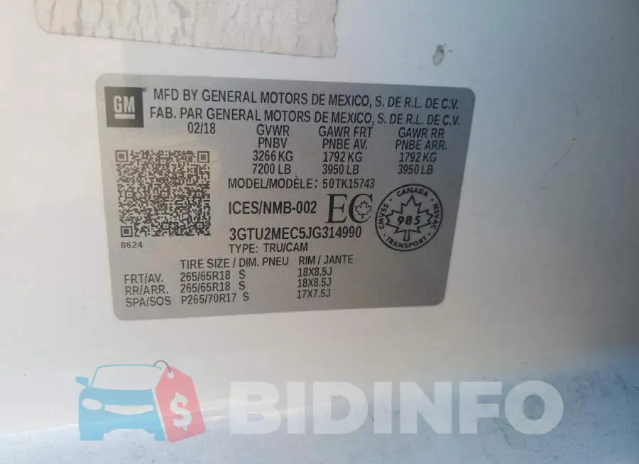 3GTU2MEC5JG314990 Photo# 12
