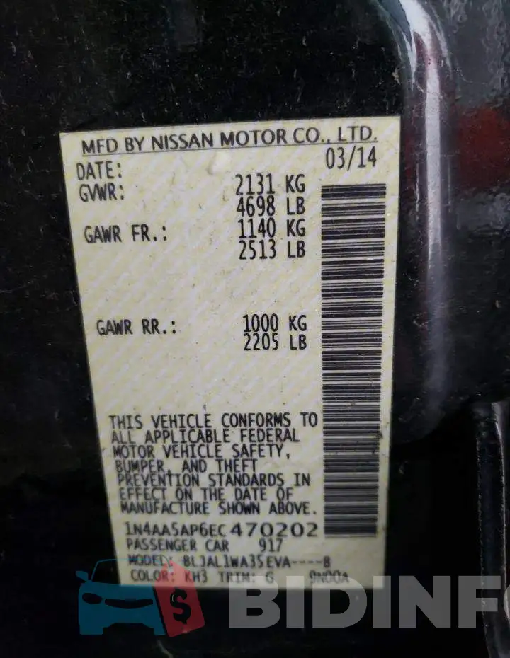 1N4AA5AP6EC470202 Photo# 12
