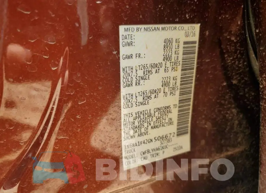 1N6BA1F42GN506672 Photo# 12