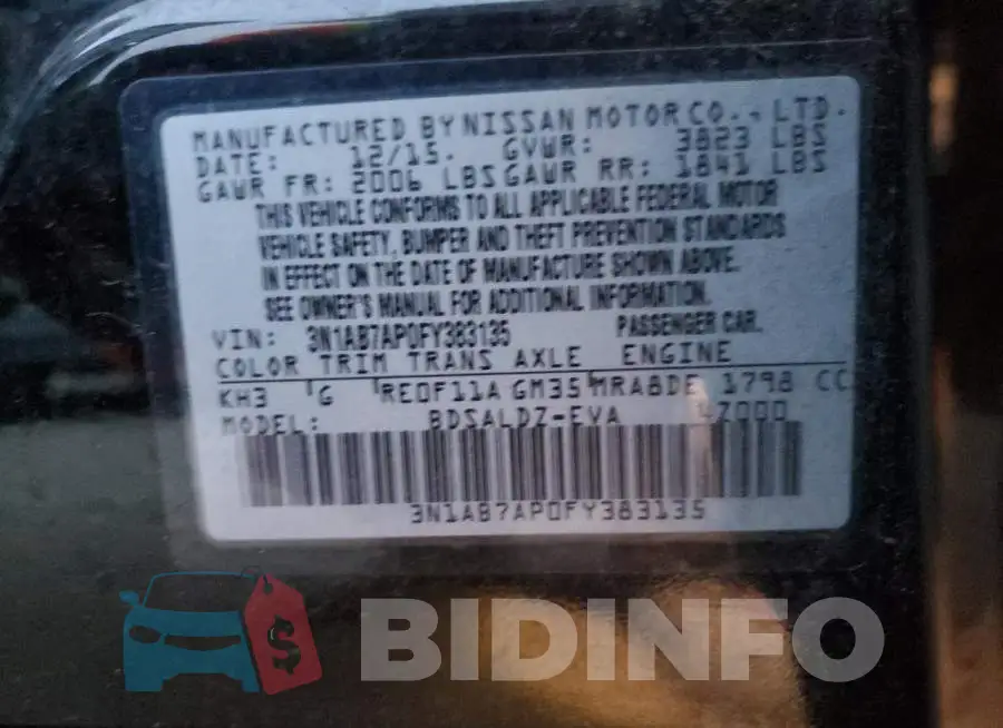 3N1AB7AP0FY383135 Photo# 12