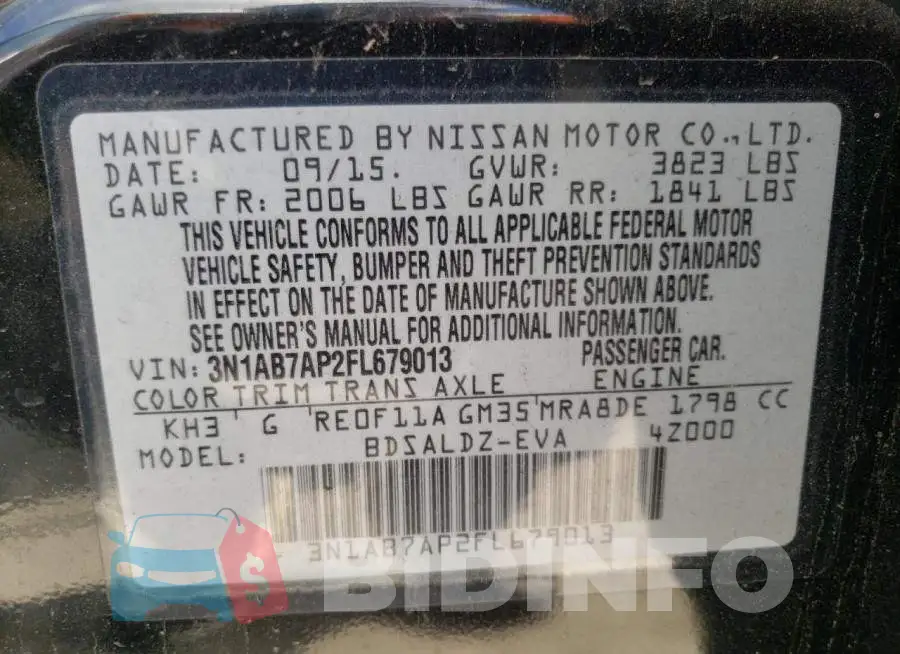 3N1AB7AP2FL679013 Photo# 12