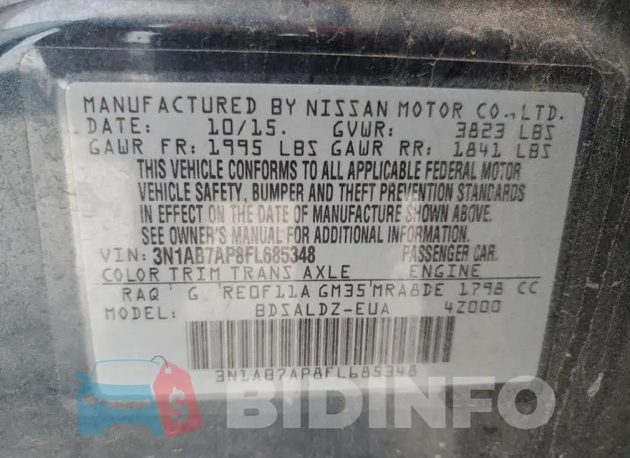 3N1AB7AP8FL685348 Photo# 12