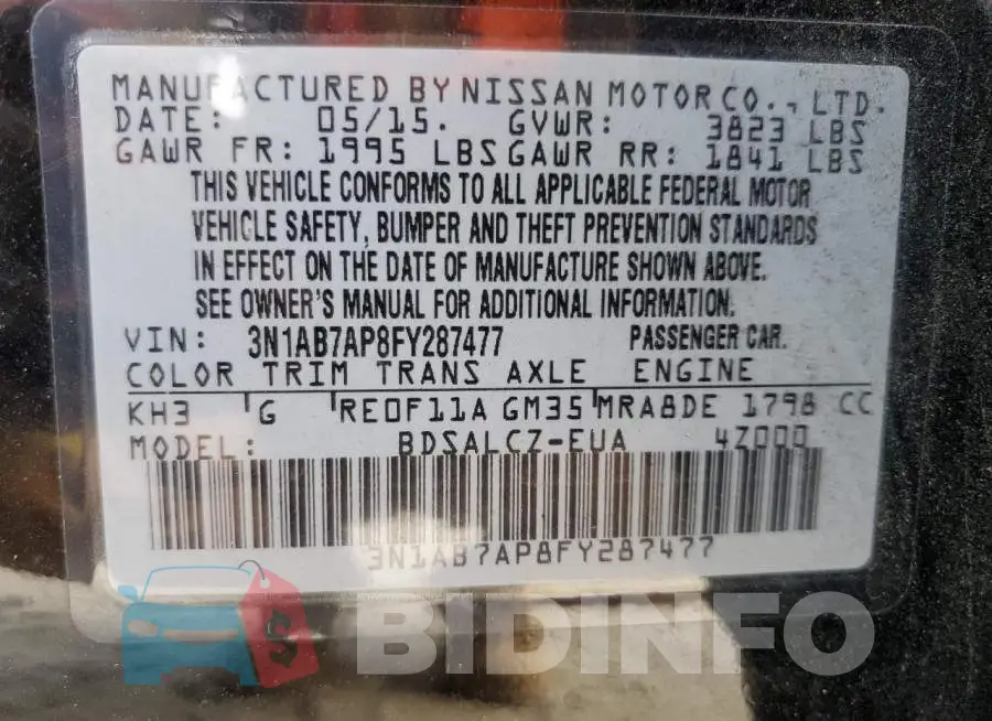 3N1AB7AP8FY287477 Photo# 13