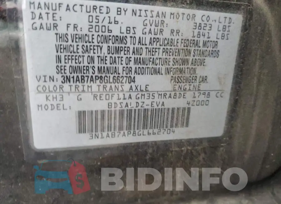 3N1AB7AP8GL662704 Photo# 13