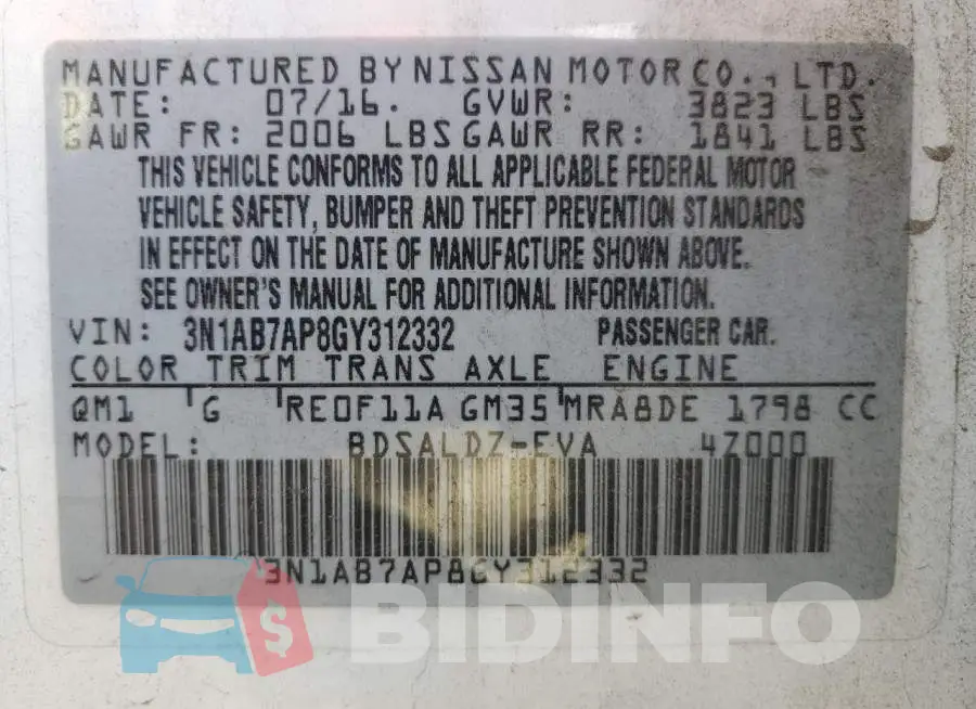3N1AB7AP8GY312332 Photo# 12