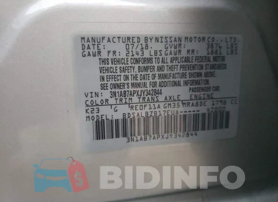 3N1AB7APXJY342844 Photo# 13