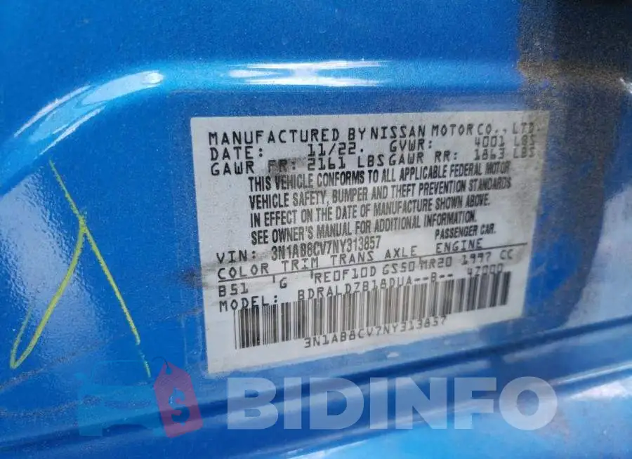 3N1AB8CV7NY313857 Photo# 12