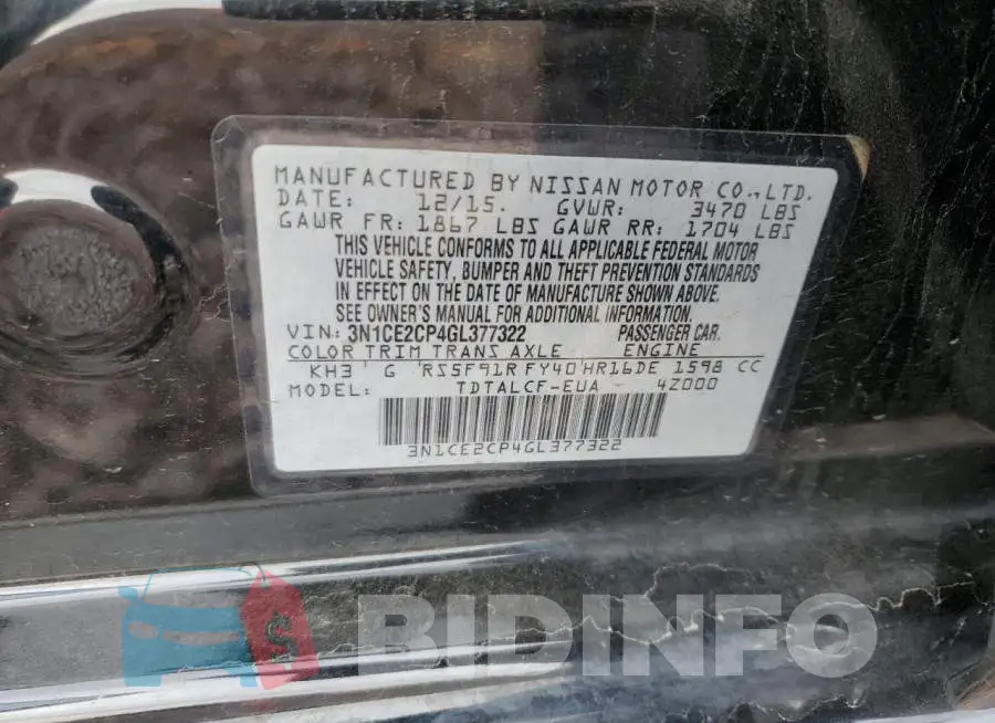 3N1CE2CP4GL377322 Photo# 12