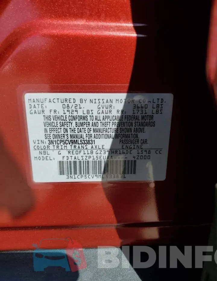 3N1CP5CV9ML533831 Photo# 13