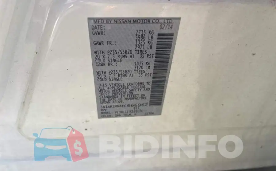 5N1AR2MM4EC666962 Photo# 10