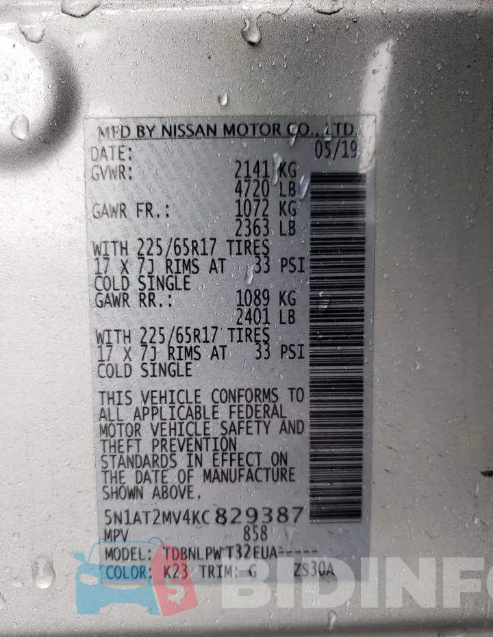 5N1AT2MV4KC829387 Photo# 12