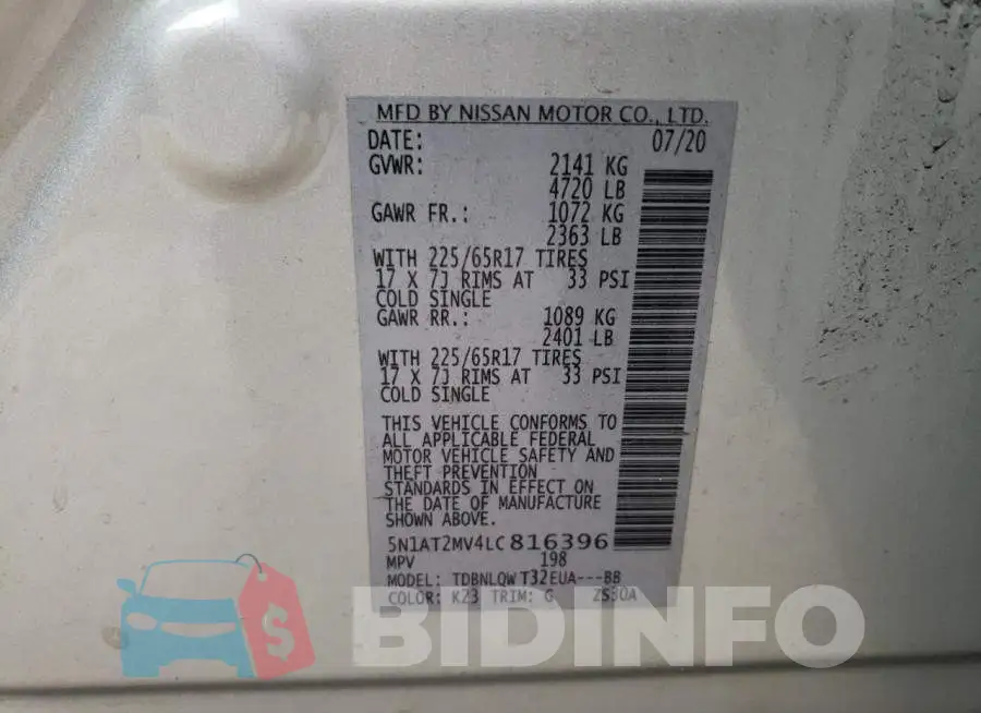 5N1AT2MV4LC816396 Photo# 12