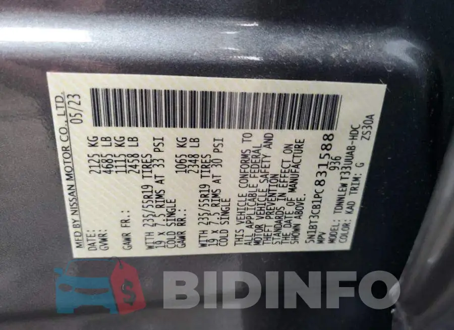 5N1BT3CB1PC831588 Photo# 14