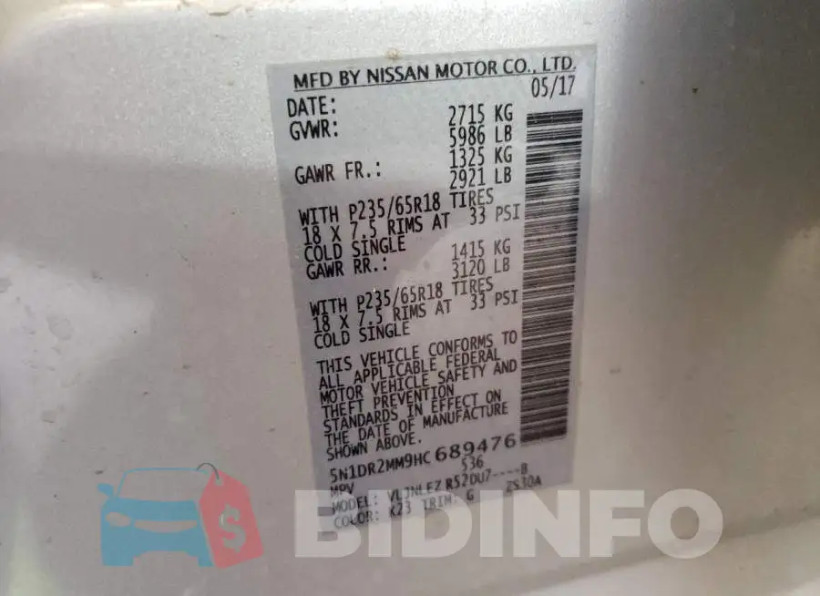 5N1DR2MM9HC689476 Photo# 14