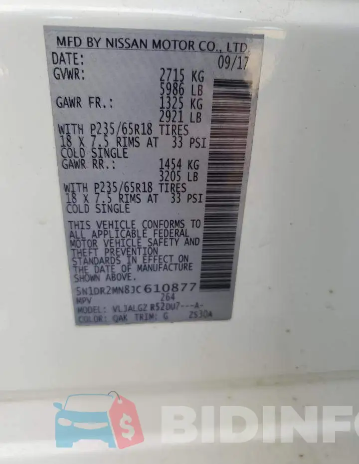 5N1DR2MN8JC610877 Photo# 12