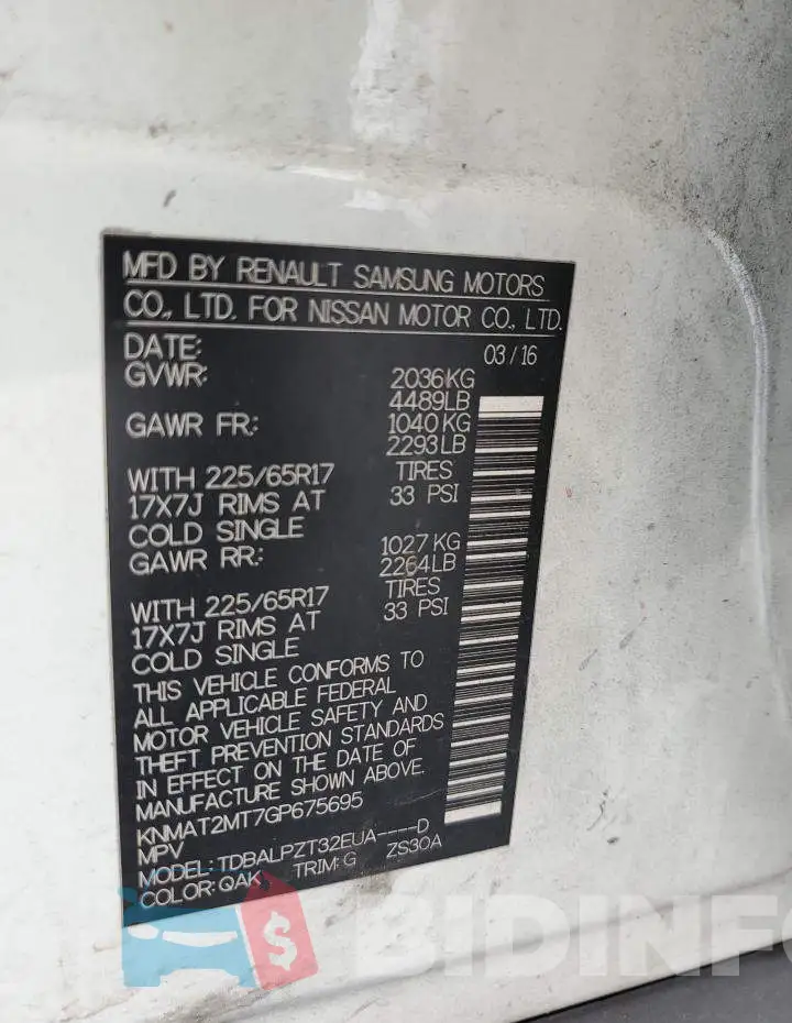 KNMAT2MT7GP675695 Photo# 13