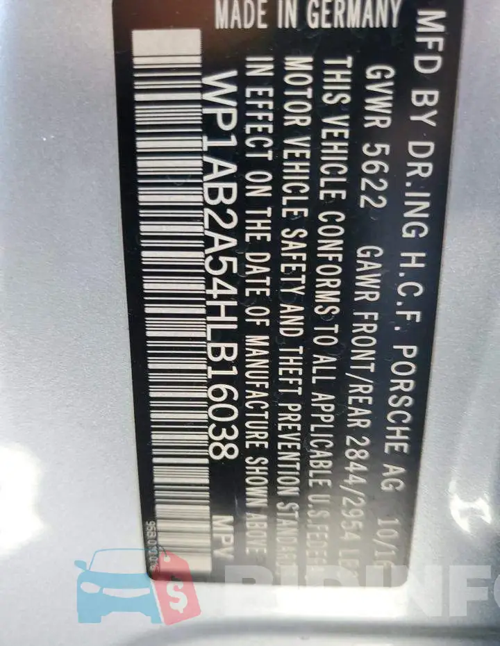 WP1AB2A54HLB16038 Photo# 12