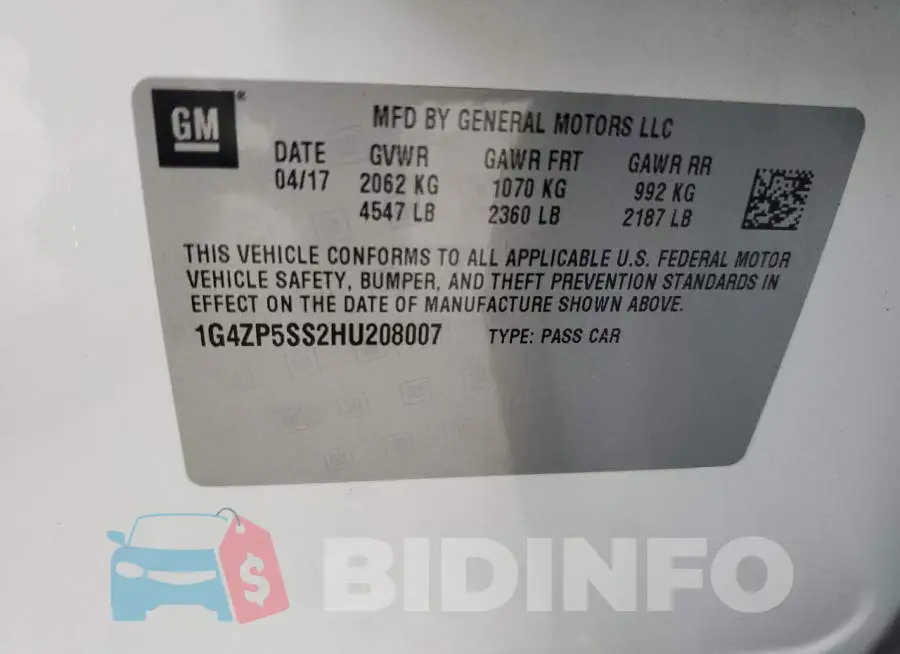 1G4ZP5SS2HU208007 Photo# 12