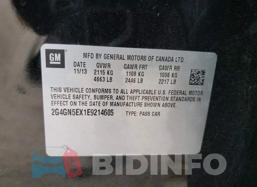 2G4GN5EX1E9214605 Photo# 12