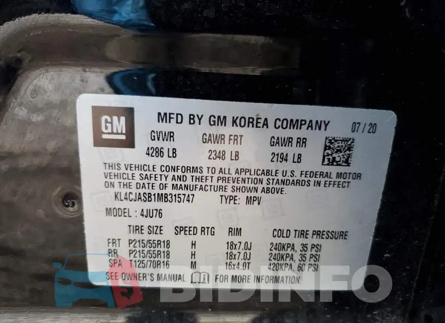 KL4CJASB1MB315747 Photo# 13