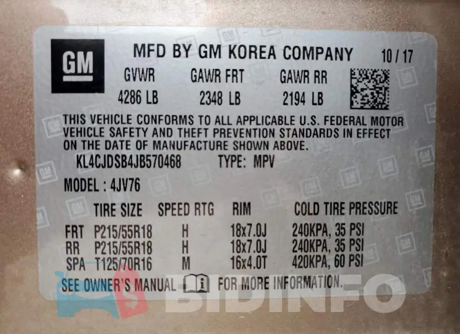 KL4CJDSB4JB570468 Photo# 13