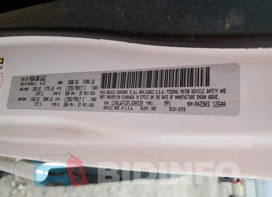 1C4BJWFG3FL690539 Photo# 12