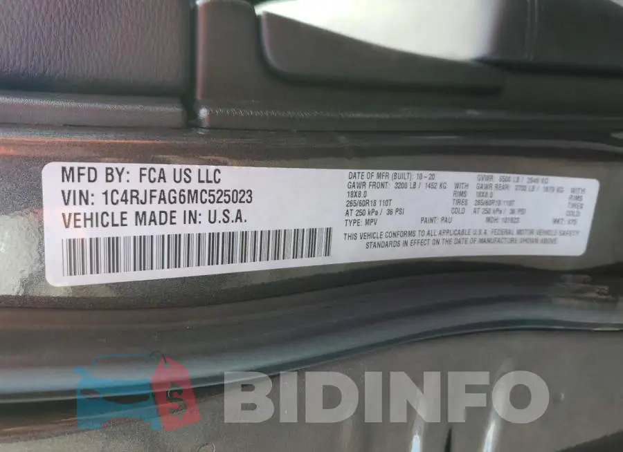 1C4RJFAG6MC525023 Photo# 13