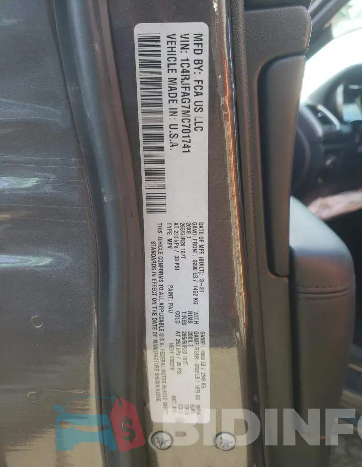 1C4RJFAG7MC701741 Photo# 12