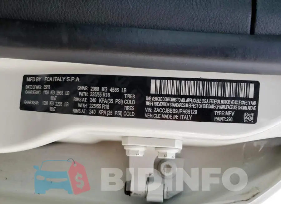 ZACCJBBB9JPH66129 Photo# 12