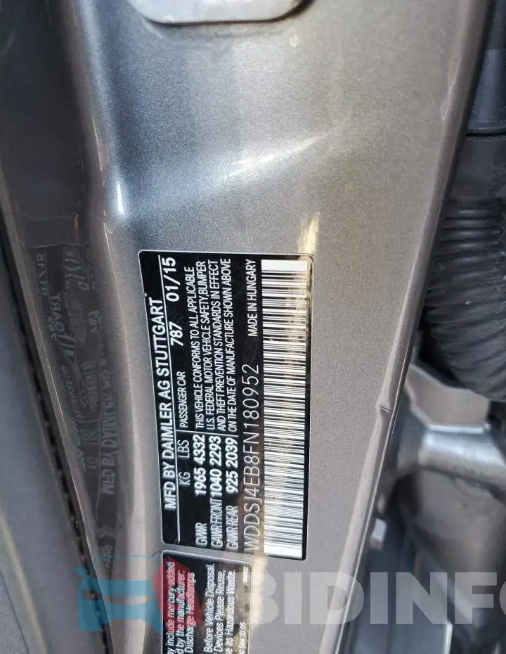 WDDSJ4EB8FN180952 Photo# 12
