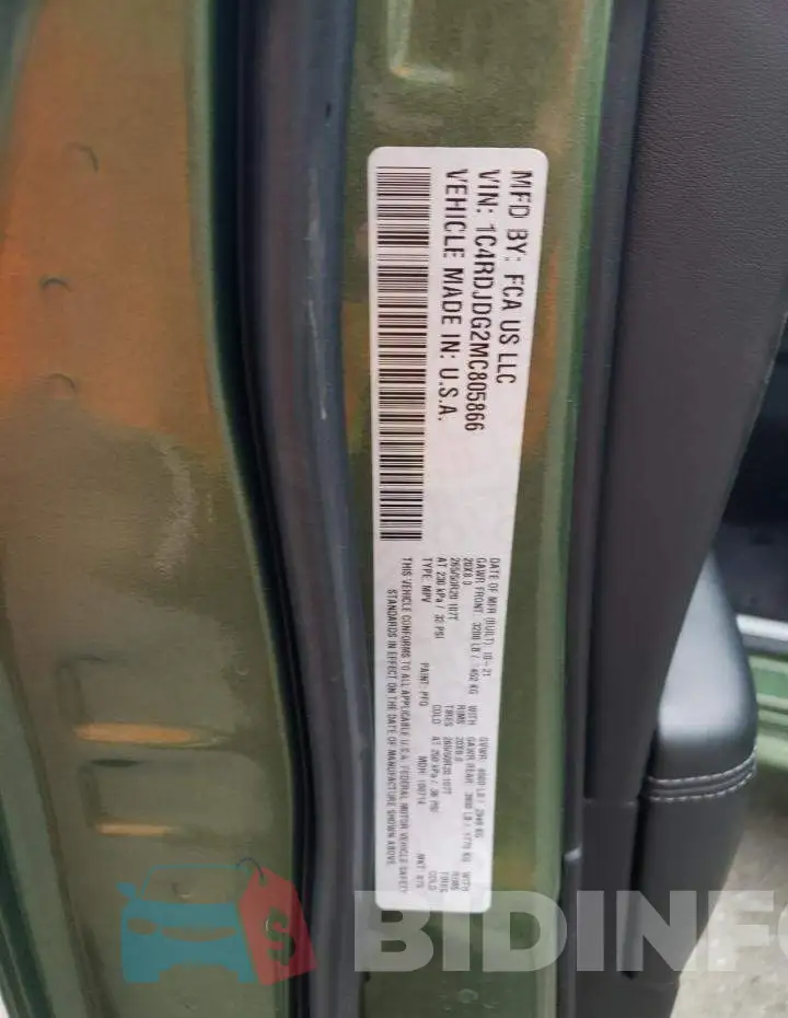 1C4RDJDG2MC805866 Photo# 13