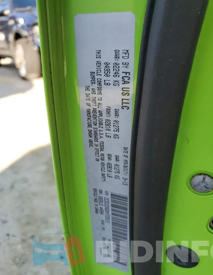 2C3CDZAG2KH729315 Photo# 13