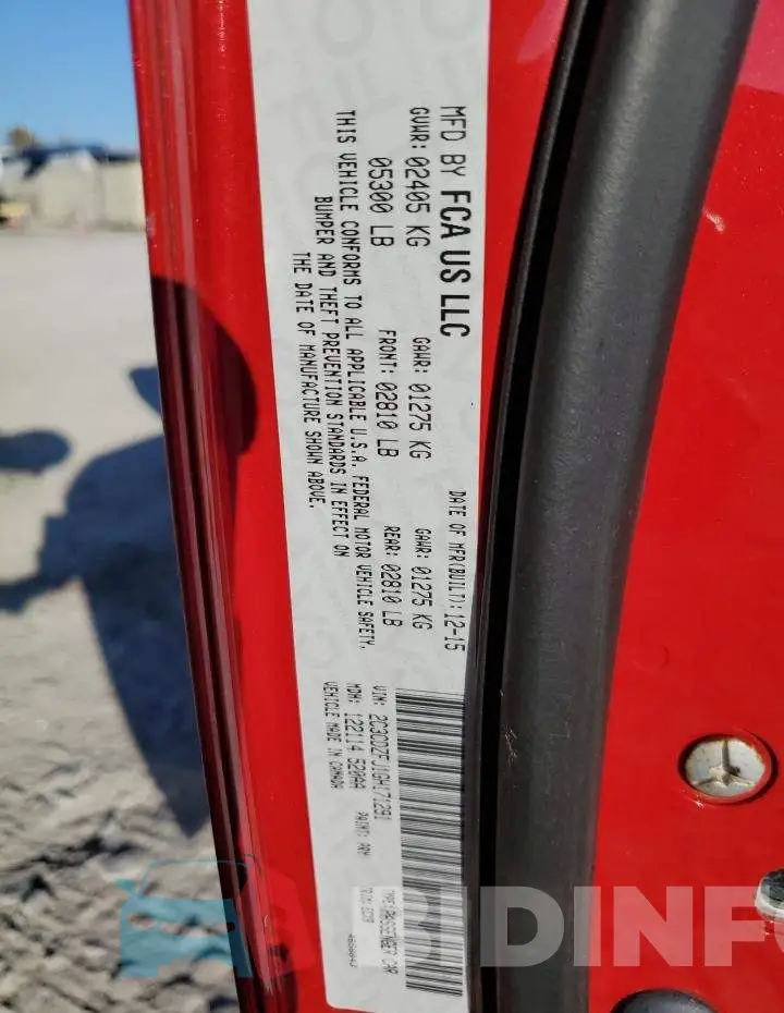 2C3CDZFJ1GH171291 Photo# 12