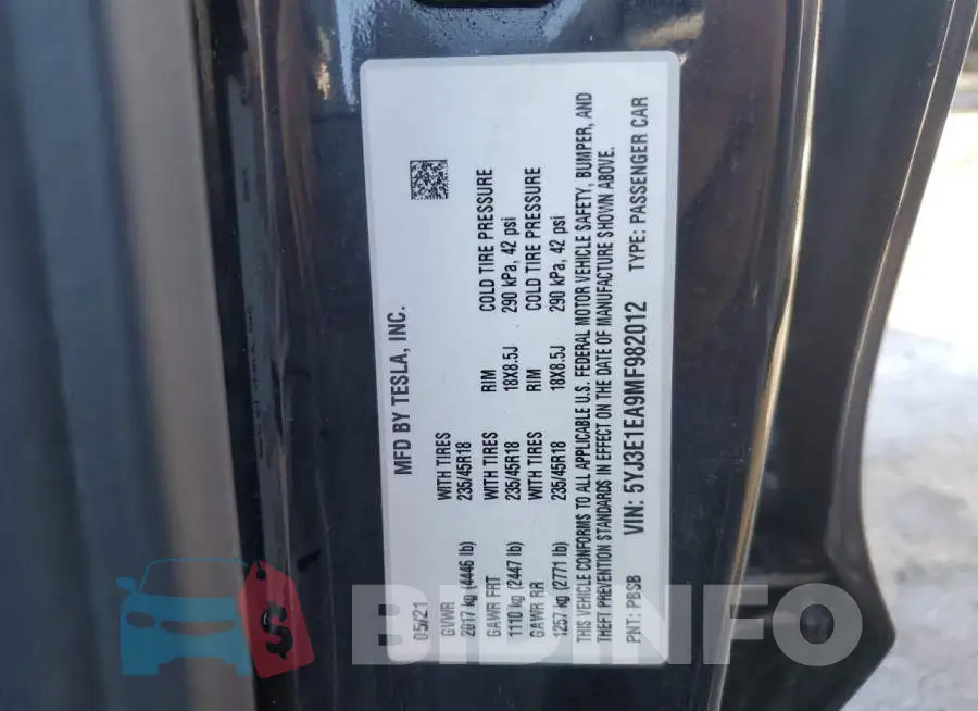 5YJ3E1EA9MF982012 Photo# 12