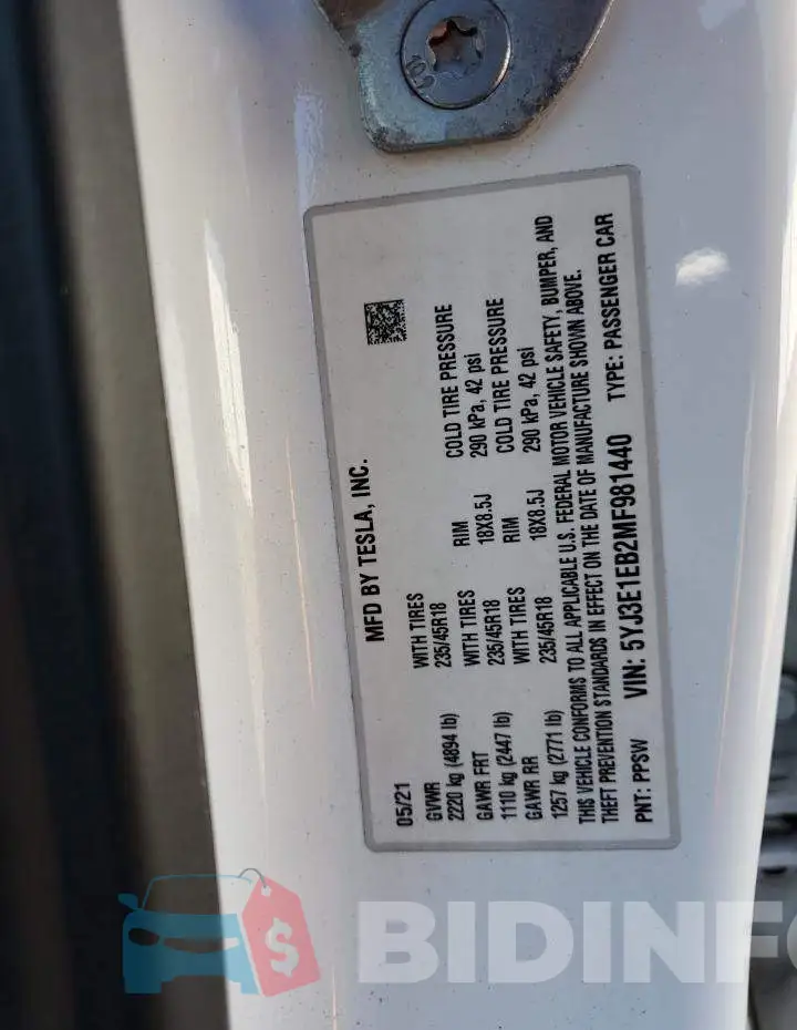 5YJ3E1EB2MF981440 Photo# 13