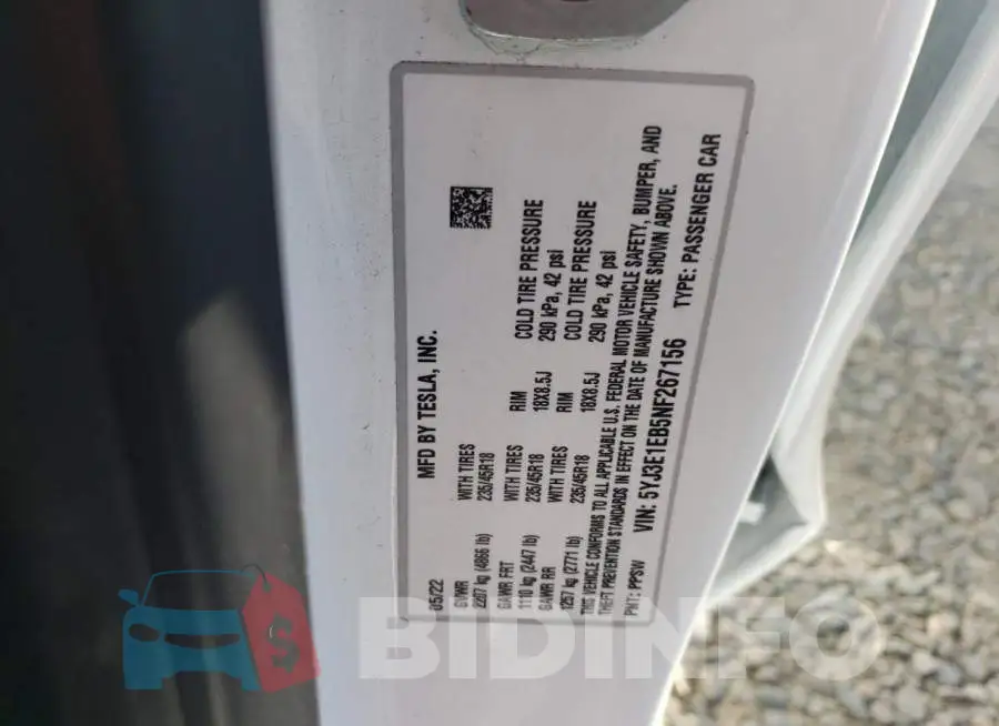 5YJ3E1EB5NF267156 Photo# 12