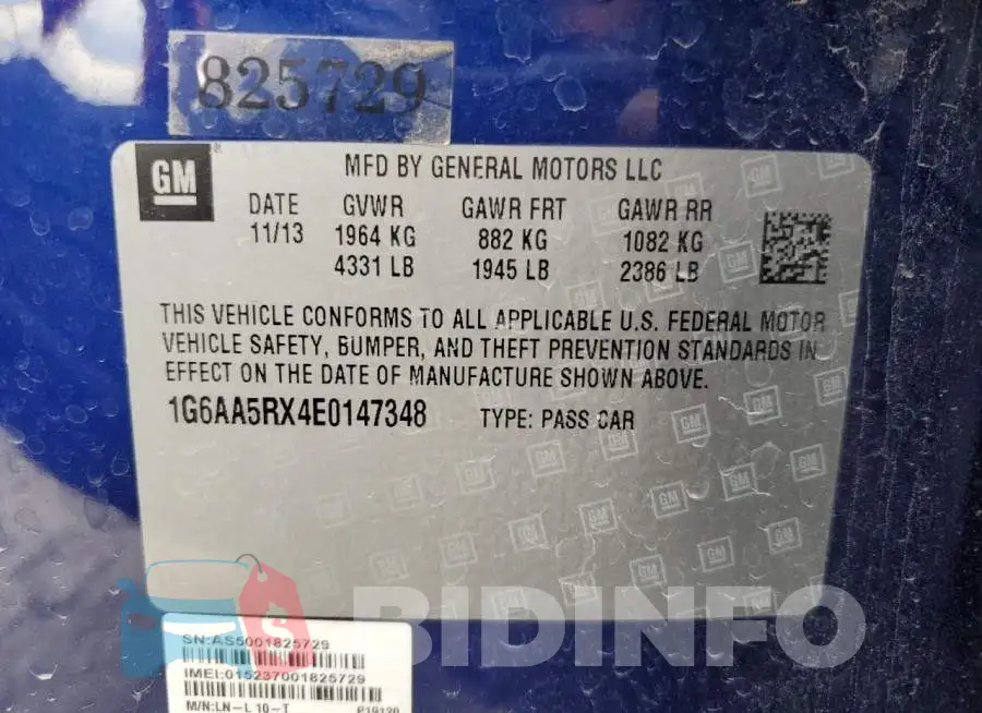 1G6AA5RX4E0147348 Photo# 12