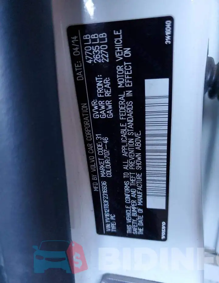YV1612TB3F2316936 Photo# 12
