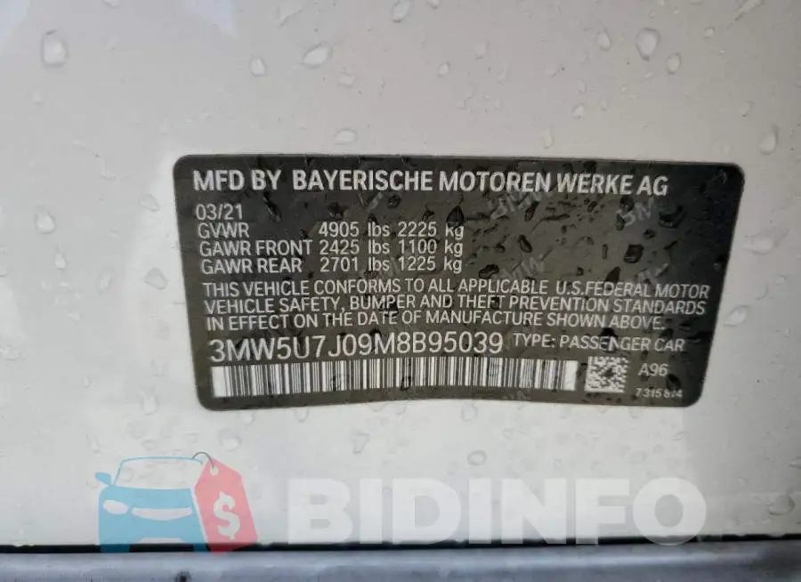 3MW5U7J09M8B95039 Photo# 12
