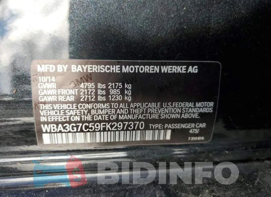 WBA3G7C59FK297370 Photo# 12