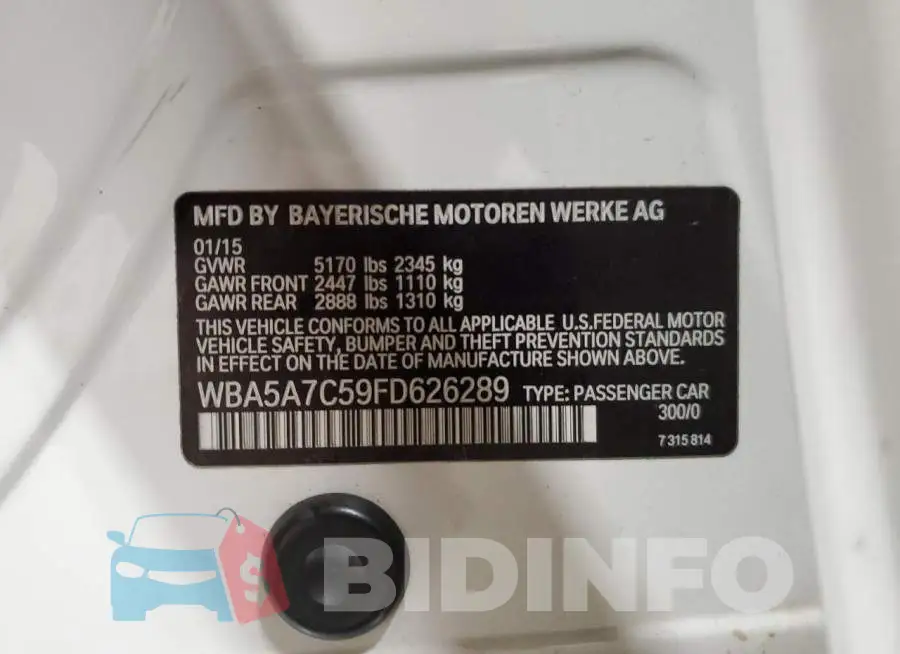 WBA5A7C59FD626289 Photo# 14