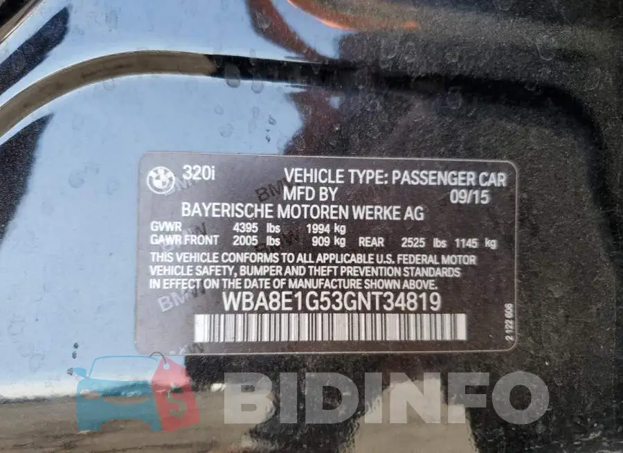 WBA8E1G53GNT34819 Photo# 12